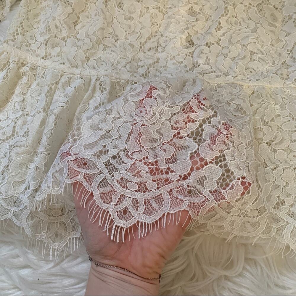 Joie White Koda Lace Peplum Top antique 3/4 sleeve sz XS - Picture 7 of 11